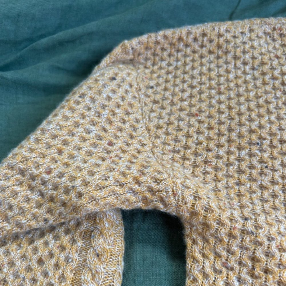 NEW with Tags Garnet Hill Cashmere sweater Pumpkin Tan Donegal - Picture 2 of 7